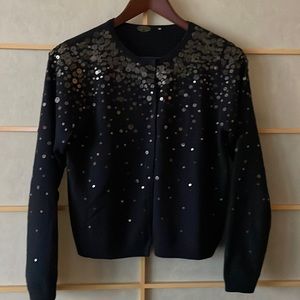 One Girl Who cardigan.  Black 70% cotton, 30%